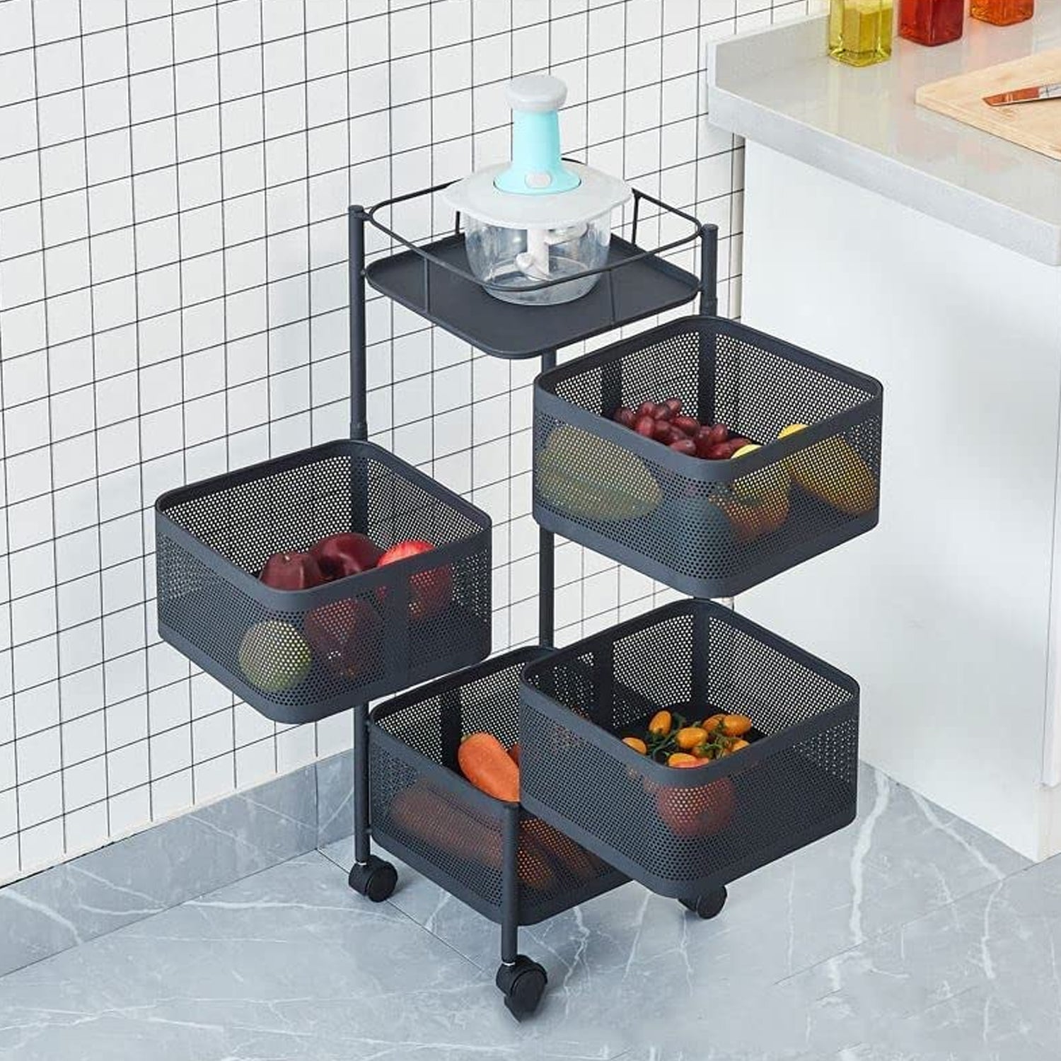 Metal High Qaulity Kitchen Trolley Kitchen Organizer Items and Kitchen Accessories Items for Kitchen Rack Square Design for Fruits & Vegetable Onion Storage Kitchen Trolley with Wheels (4 Layer / 3 Layer) Metal High Qaulity Kitchen Trolley Kitchen Organizer Items and Kitchen Accessories Items for Kitchen Rack Square Design for Fruits & Vegetable Onion Storage Kitchen Trolley with Wheels (4 Layer / 3 Layer)